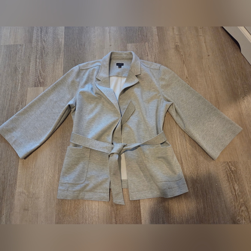 Ann Taylor Belted Gray Jacket XL